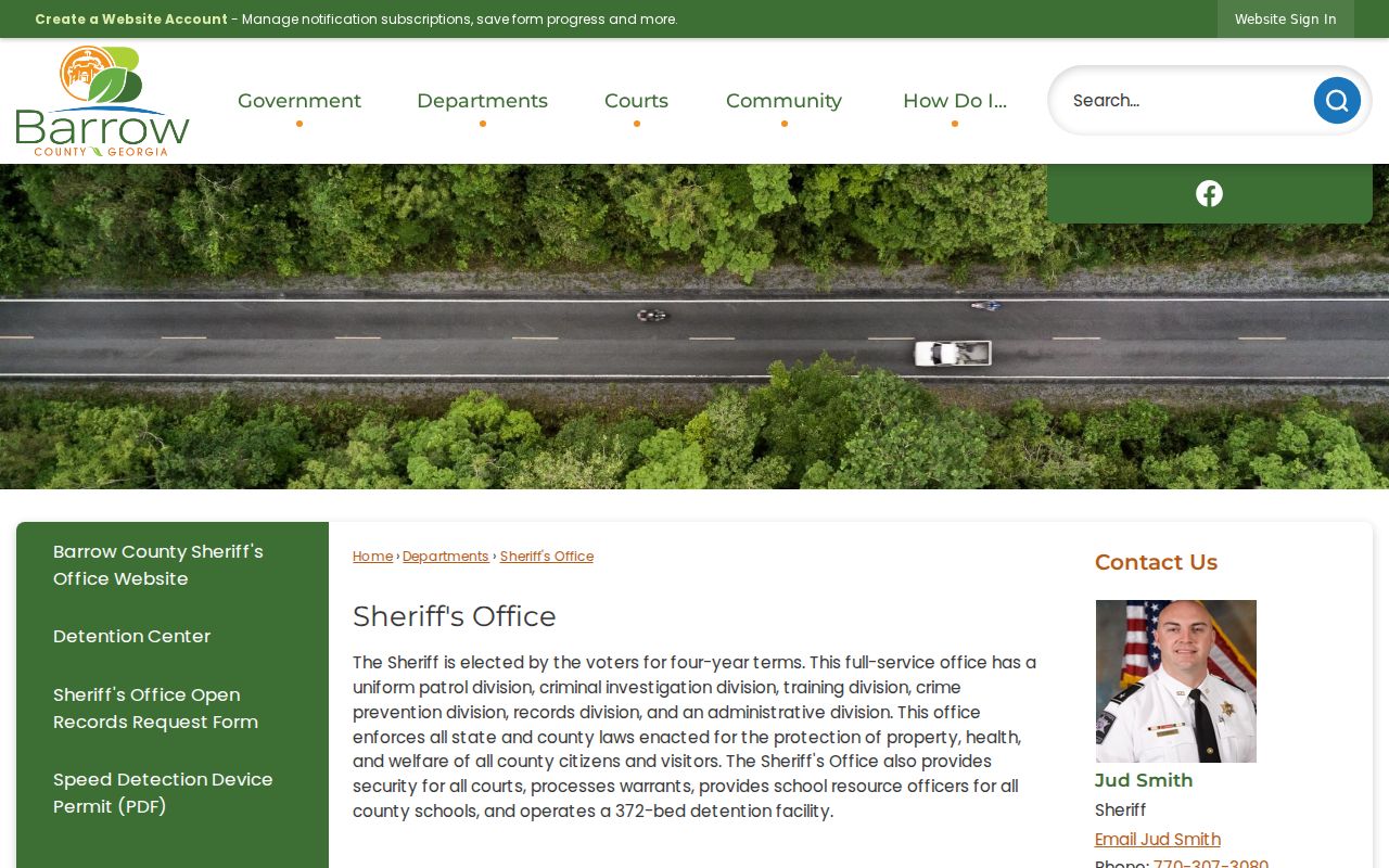 Barrow County criminal records sheriff contact and request links