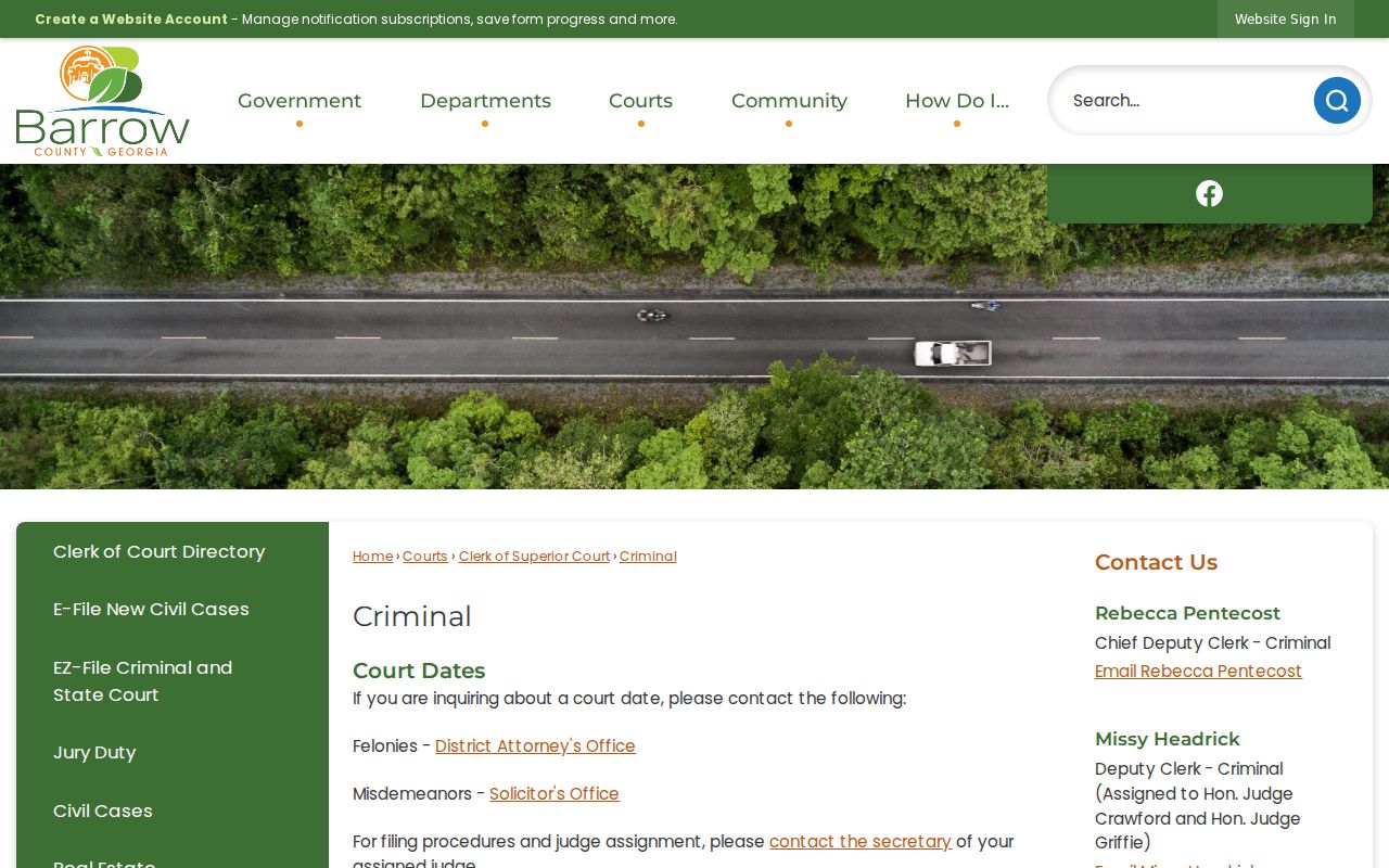 Barrow County criminal court case search instructions