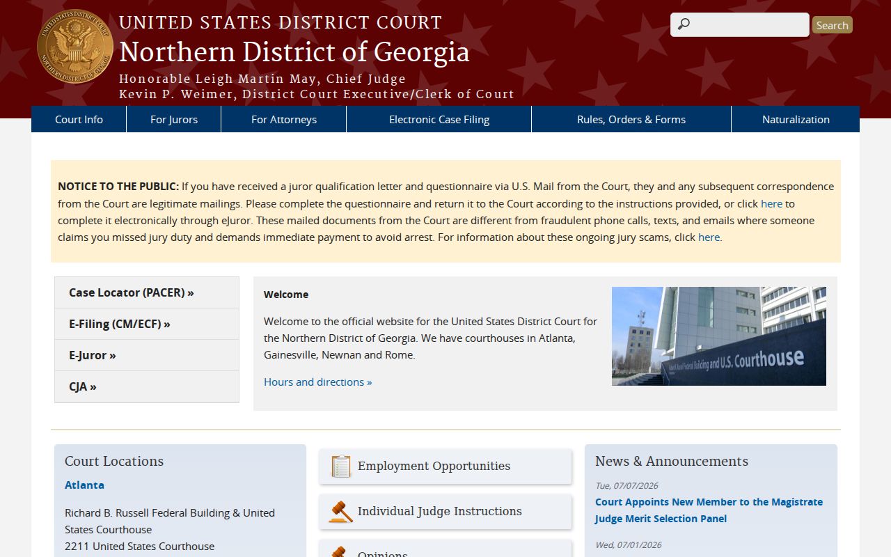 Federal criminal court serving Barrow County