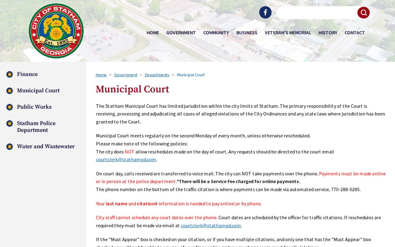 Statham municipal court records in Barrow County