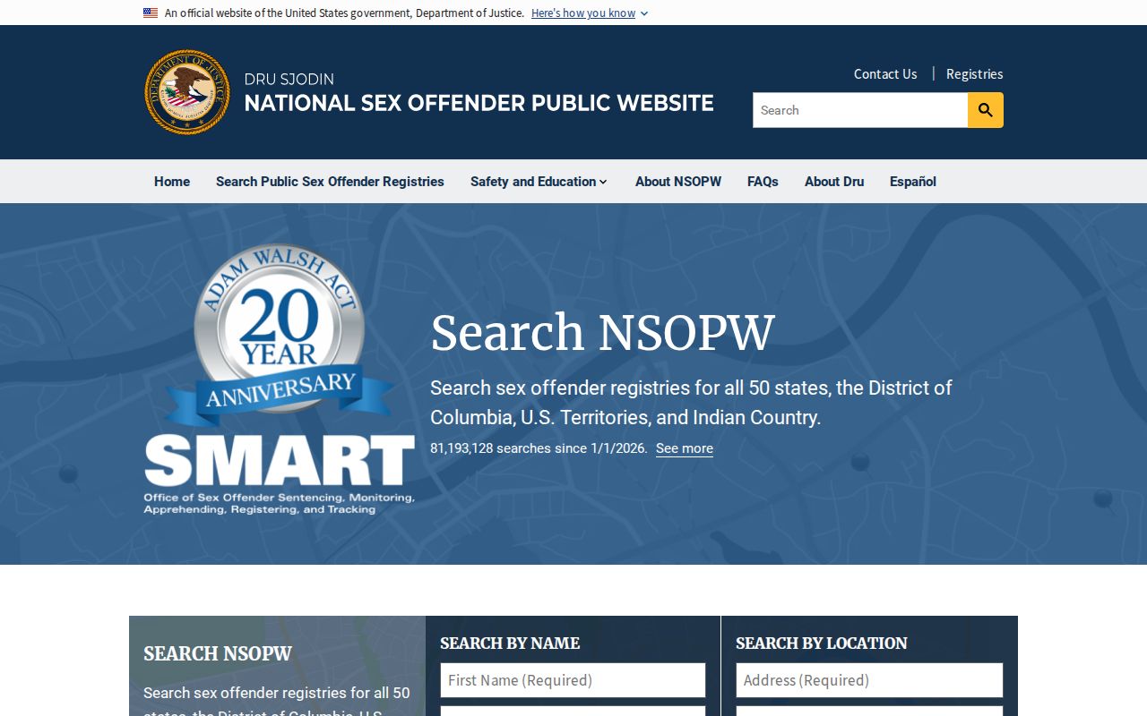 National supplement to a Barrow County sex offender registry search